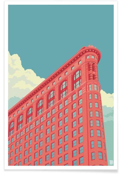 City illustration, Flatiron Building New York City Poster. New york illustration, Building illustration HD phone wallpaper Free download