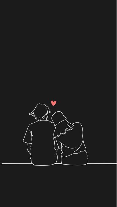 Love couple minimal illustration by Piyusraws in 2022, Lover black and white 2022 HD phone wallpaper Free download